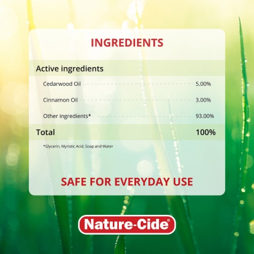 Nature-Cide Outdoor Insecticide & Repellent - Natural Roach, Spider, Mosquito, Ant Spray Perspective: back