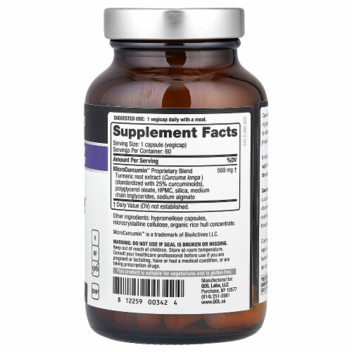 Quality of Life Curcumin-SR™ 500 mg - 60 Vegicaps Perspective: back