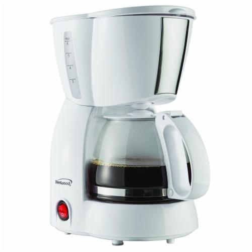 Brentwood White 4 Cup Coffee Maker Perspective: back