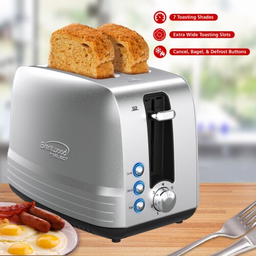 Brentwood Select Extra Wide 2 Slot Stainless Steel Toaster Perspective: back