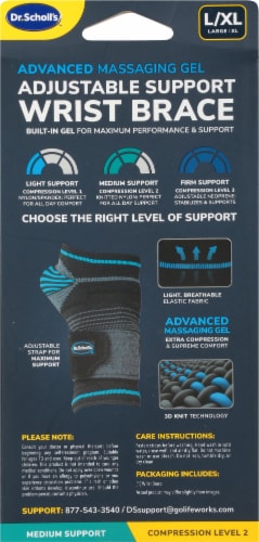 Dr. Scholl's® Advanced Massaging Gel Adjustable Support Wrist Brace Perspective: back