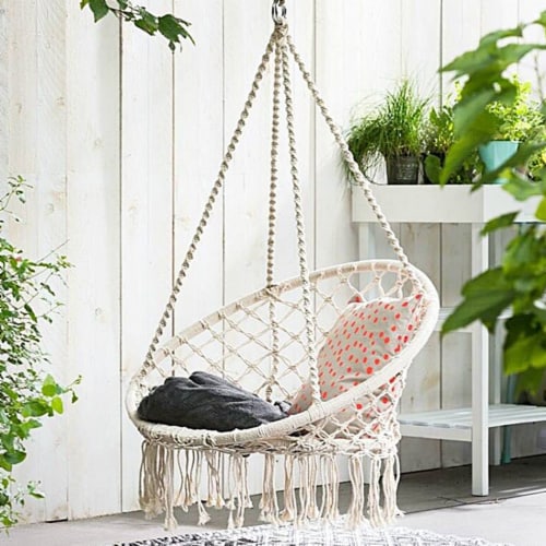 Hanging Chair Outdoor Indoor Bohemian New Style Knitted Rope