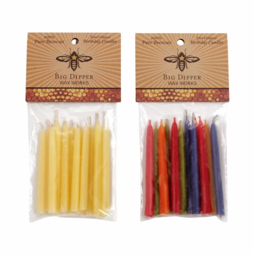 Beeswax Birthday Candles Perspective: back