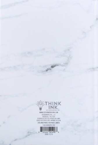 Marble White/Black Assorted Notebook Journal Perspective: back