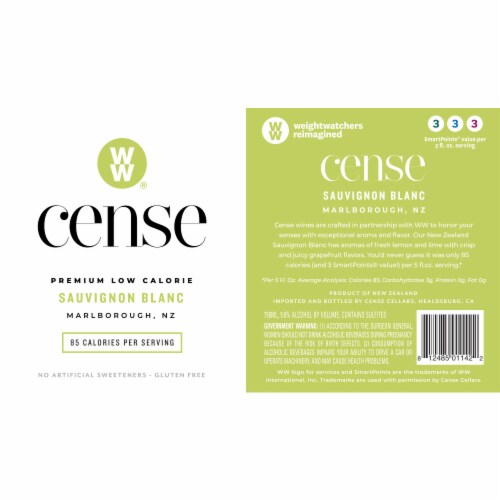 Cense Sauvignon Blanc New Zealand White Wine Perspective: back