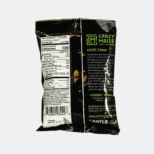 Castle Foods Crazy Maize™ Chili Lime Corn Snack Perspective: back