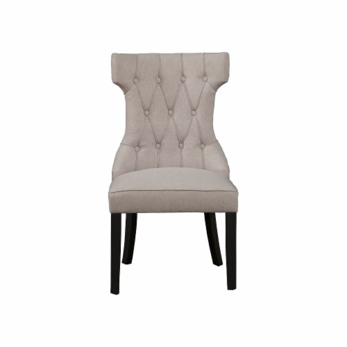 Alpine Furniture Manchester Set of 2 Wood Dining Side Chairs in Light Grey-Black Perspective: back