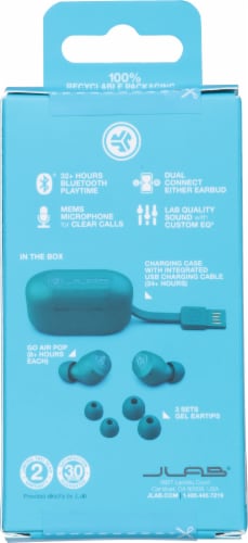 JLab Audio Go Air Pop True Wireless Earbuds - Teal Perspective: back
