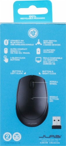 JLab Audio Go Mouse - Black Perspective: back