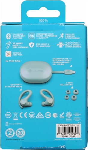 Go Air Sport True Wireless Earbuds - Blue Perspective: back