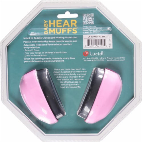Lucid Audio HearMuffs Infant Passive - Pastel Pink Perspective: back