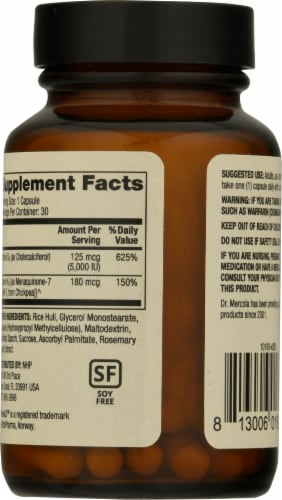 Mercola Vitamins D3 & K2 Capsules Perspective: back