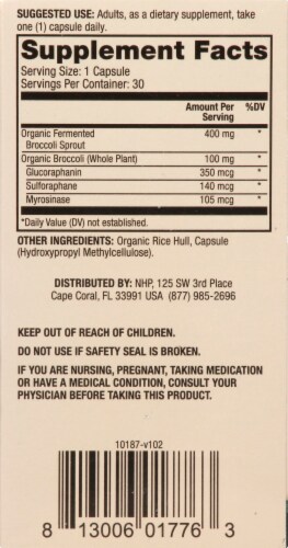 Mercola Fermented Broccoli Sprouts Capsules Perspective: back