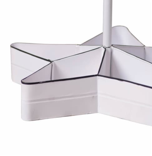 Irvin's Country Tinware Star Table Top Organizer in White Perspective: back