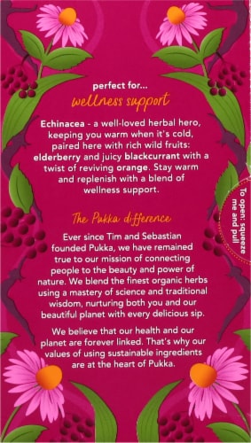 Pukka Organic Elderberry & Echinacea Fruit Tea Bags Perspective: back