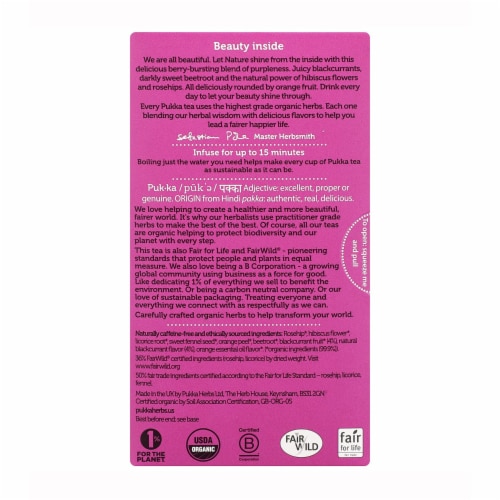 Pukka Blackcurrant Beauty Herbal Tea Perspective: back