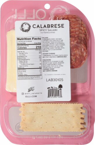 Olli Salumeria Calabrese Spicy Salami Snack Pack Perspective: back