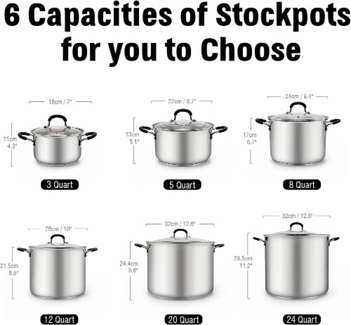 Cook N Home Professional Stainless Steel 12 Quart Stockpot Sauce Pot  Induction Pot With Lid, 12 quart - Kroger