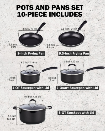 Circulon 87526 Dishwasher Safe Nonstick 10-Piece Pots and Pans Set, 1 -  Fry's Food Stores