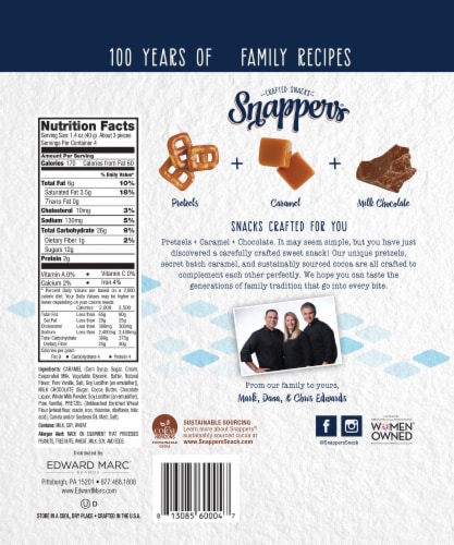 Snappers® Milk Chocolate Candy Bag Perspective: back