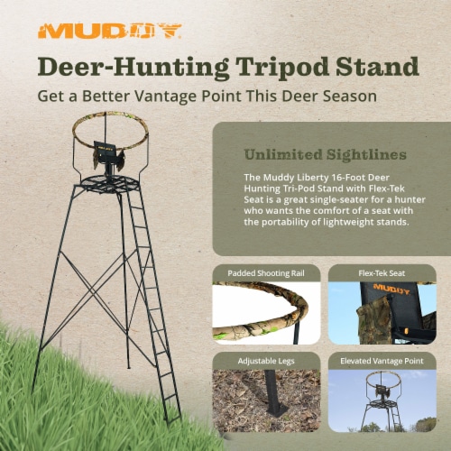 Muddy MTP3000 Liberty 16 Foot High Deer Hunting Tri-Pod Stand with