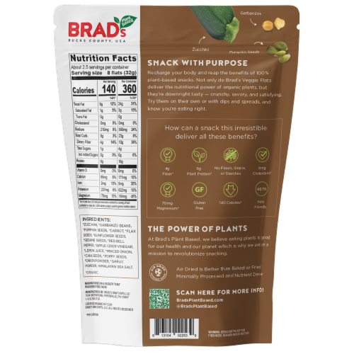 Brad's Plant Based Everything Zucchini Veggie Flats Perspective: back