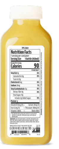 Pressed® Juicery Daily Citrus and Pineapple Mint Juice Perspective: back