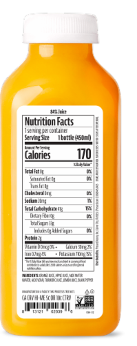 Pressed® Juicery Daily Citrus and Orange Turmeric Juice Perspective: back