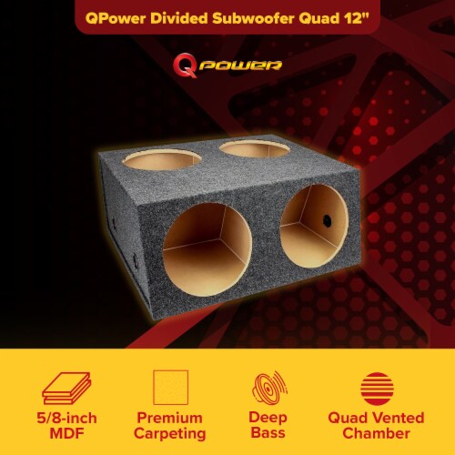 QPower Quad 4 Hole 12 Inch Sealed Divided Speaker Box QPower Quad 4 Hole 12 Inch Sealed Divided Speaker Box