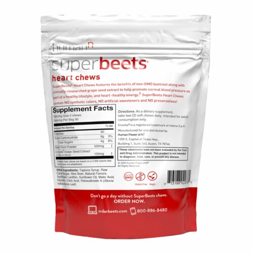 HumanN® Super Beets® Heart Chews Perspective: back