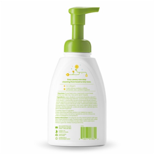 Babyganics Chamomile Verbena Baby Shampoo + Body Wash Pump Bottle Perspective: back