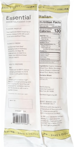 The Essential Baking Company Take & Bake Italian Loaf Perspective: back