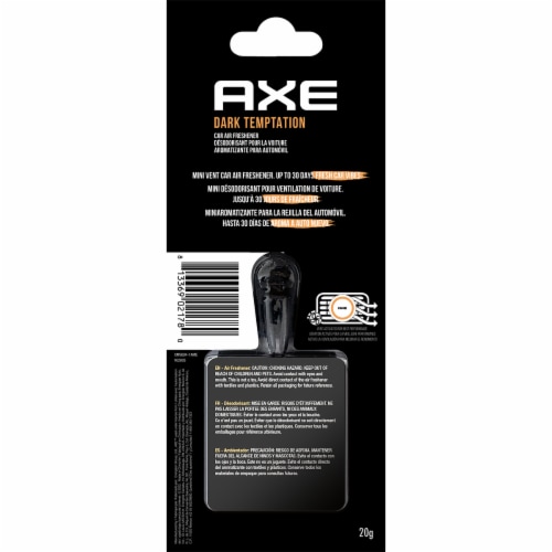 Axe Dark Temptation Dark Chocolate Mini Vent Clip Car Freshener Perspective: back