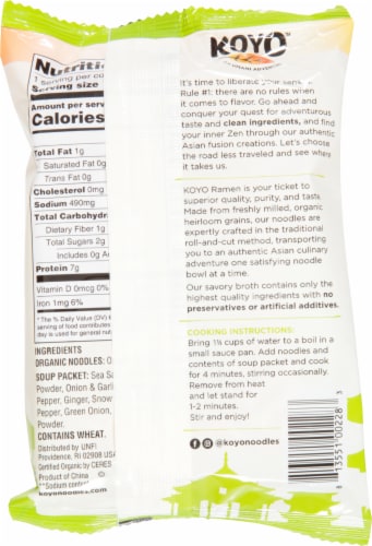 Koyo™ Reduced Sodium Asian Vegetable Ramen Perspective: back