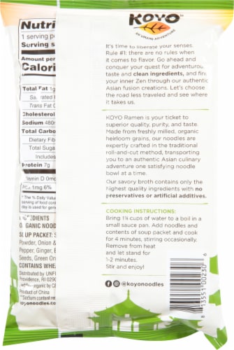 Koyo™ Reduced Sodium Garlic Pepper Ramen Perspective: back
