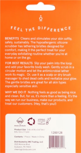 Cleanlogic® Bath & Body Silicone Body Scrubber Perspective: back