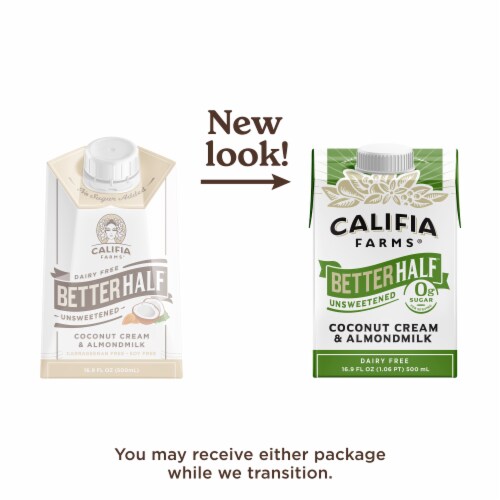 Califia Farms® Dairy Free Better Half Unsweetened Coconut Cream & Almond Milk Half & Half Perspective: back