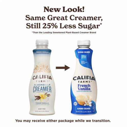 Califia Farms® French Vanilla Almond Milk Coffee Creamer Perspective: back