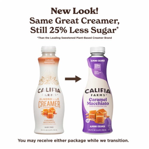 Califia Farms® Caramel Macchiato Almond Milk Coffee Creamer Perspective: back