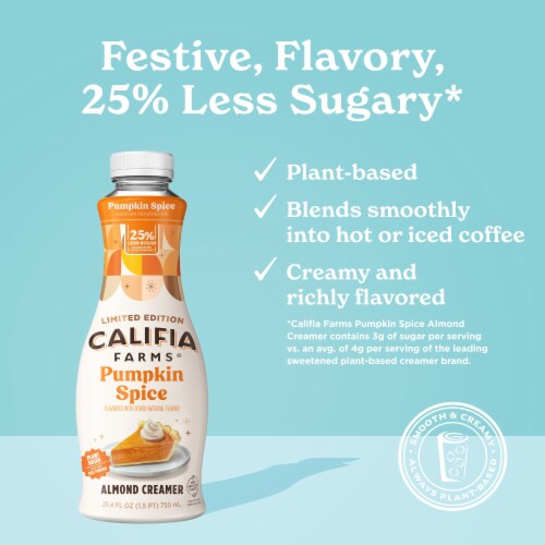 Califia Farms® Pumpkin Spice Almondmilk Creamer Perspective: back