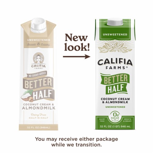 Califia Farms - Better Half Unsweetened 32oz Perspective: back