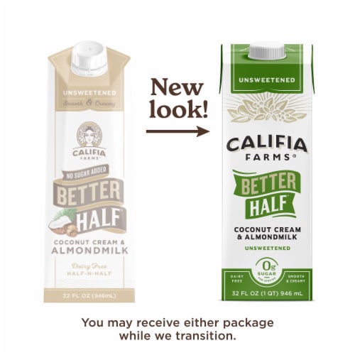 Califia Farms® Better Half™ Unsweetened Coconut Cream & Almondmilk Perspective: back