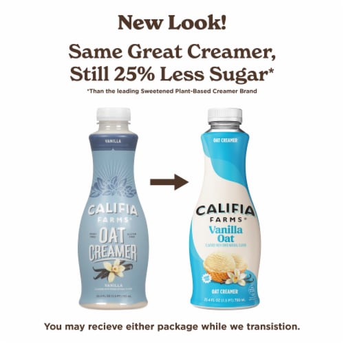 Califia Farms® Vanilla Oat Milk Coffee Creamer Perspective: back