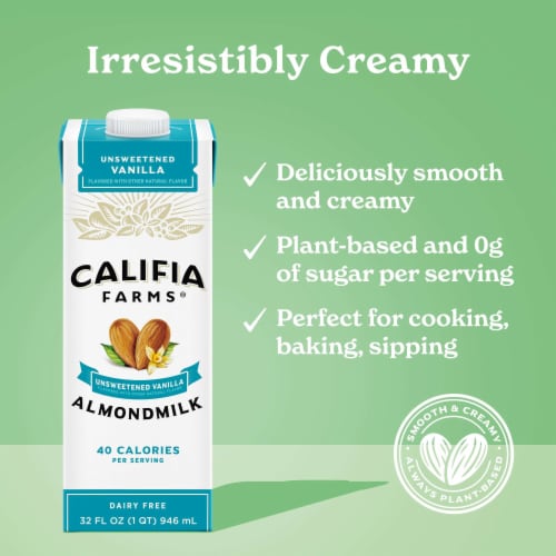 Califia Farms - Almondmilk Unsweetened Vanilla 32oz Perspective: back
