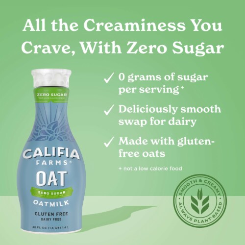 Califia Farms® Zero Sugar Oat Milk Perspective: back
