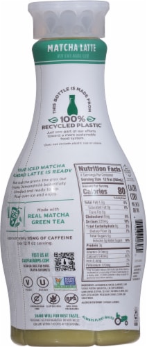 Califia Farms® Matcha Almond Milk Latte Green Tea Beverage Perspective: back