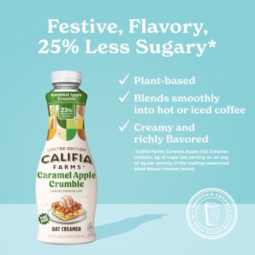 Califia Farms® Caramel Apple Crumble Oat Milk Coffee Creamer Perspective: back