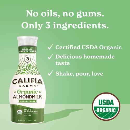 Califia Farms® Organic Unsweetened Almondmilk Perspective: back