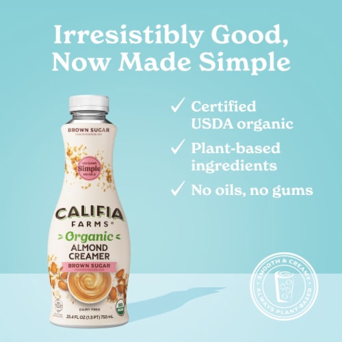 Califia Farms® Organic Brown Sugar Almond Milk Coffee Creamer Perspective: back