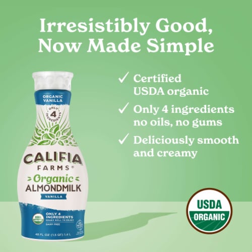 Califia Farms® Dairy Free Organic Vanilla Almond Milk Perspective: back